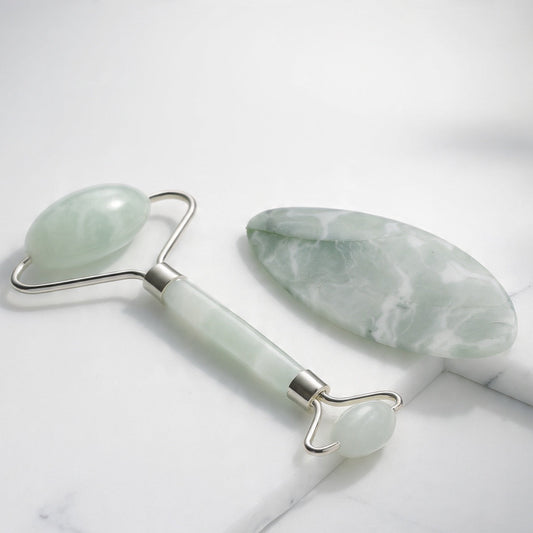 Set de rodillo facial de jade y masajeador Gua Sha